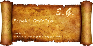 Sipeki Gréta névjegykártya
